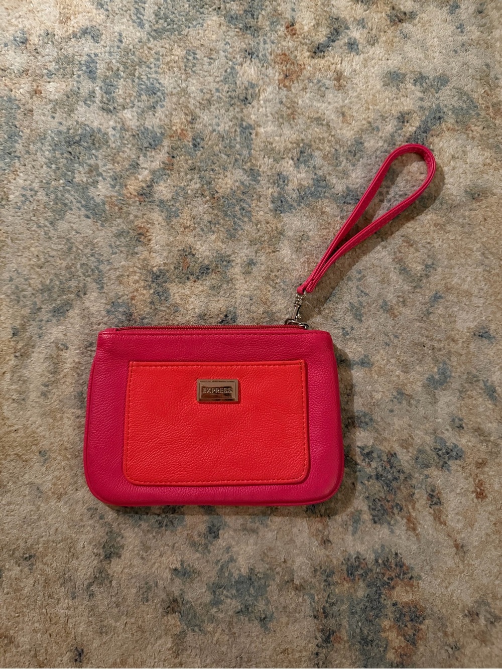 Express Pink and Red Wristlet with Front Pocket